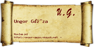 Ungor Géza névjegykártya