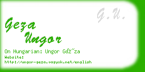 geza ungor business card